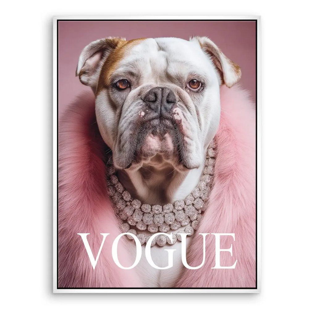 Glamorous bulldog fashion art ideal for stylish offices and lounges