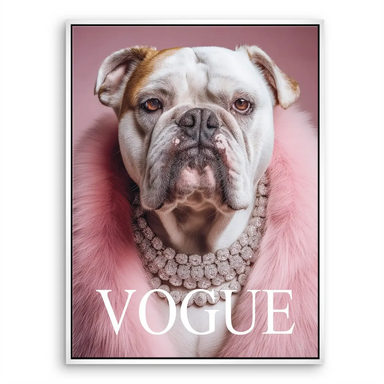 Glamorous bulldog fashion art ideal for stylish offices and lounges