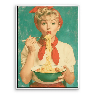 Food themed pop art portrait of Marilyn Monroe