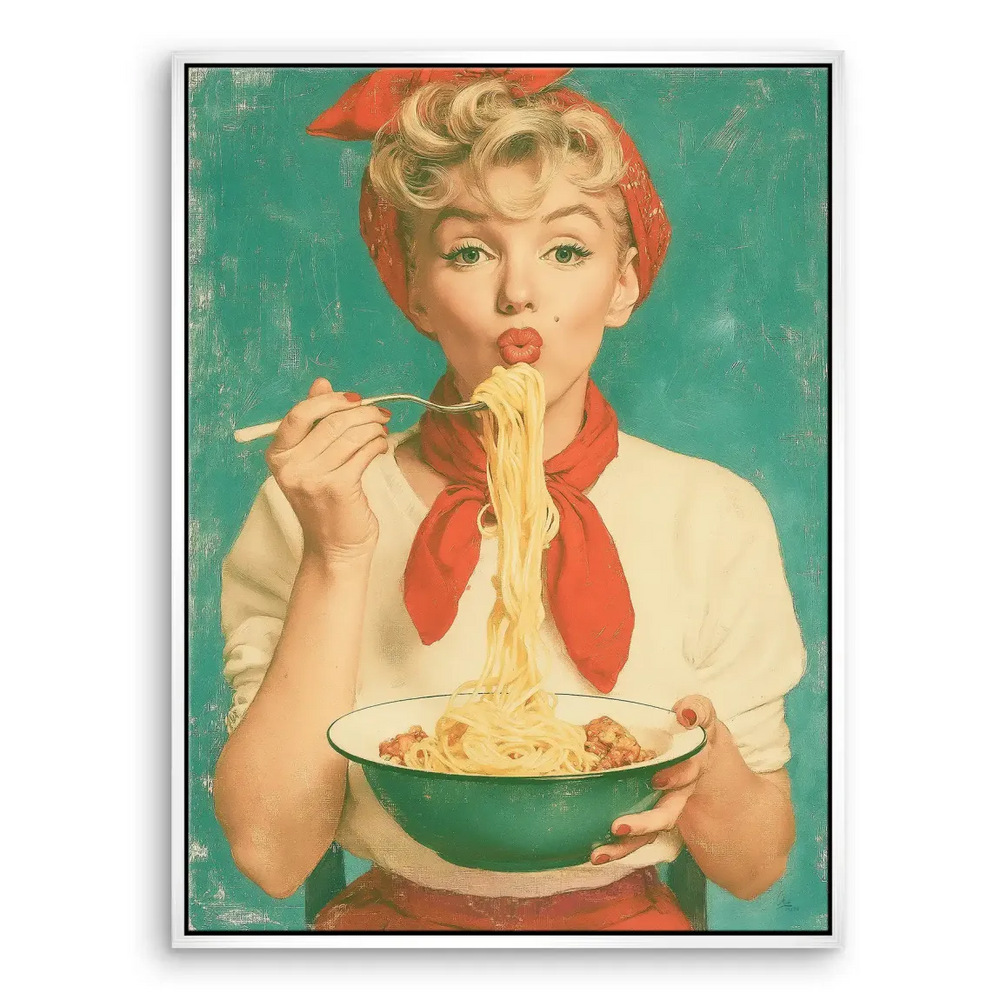 Food themed pop art portrait of Marilyn Monroe