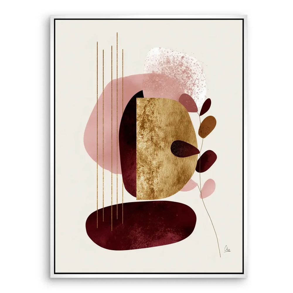 Velvet Shape canvas art framed for a contemporary living space