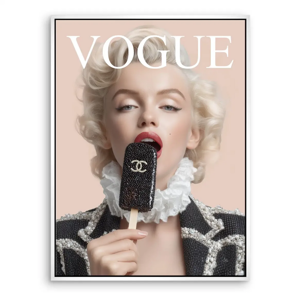 Marilyn Monroe Coco Ice Cream Pop Art Canvas Portrait - Image 5