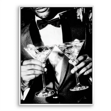 Gentleman Style Canvas Art - Black & White Bar/Cocktail Theme - Image 8