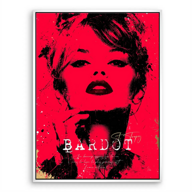 Brigitte Bardot Red Pop Art Canvas Wall Art - Image 8