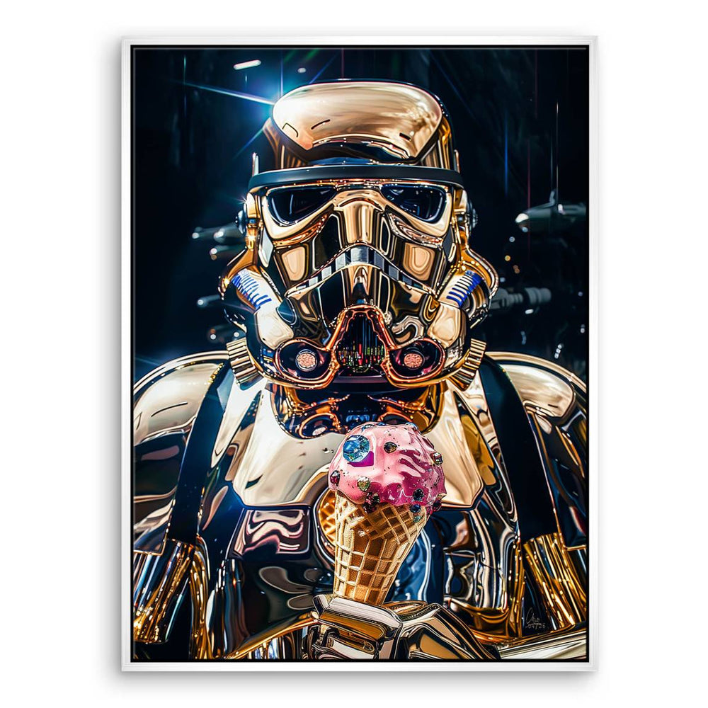 Bold, humorous statement piece suitable for game rooms and media rooms.