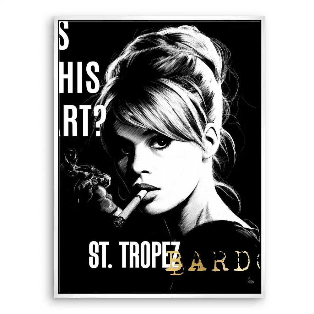 Brigitte Bardot Smoking Canvas Wall Art - Pop Art Celebrity Portrait - Image 8