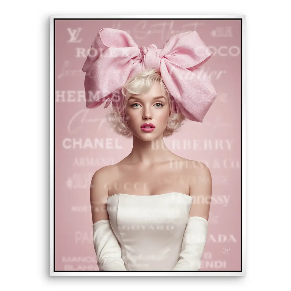 Canvas wall art ready for display that makes a bold statement in feminine, glamorous decor.