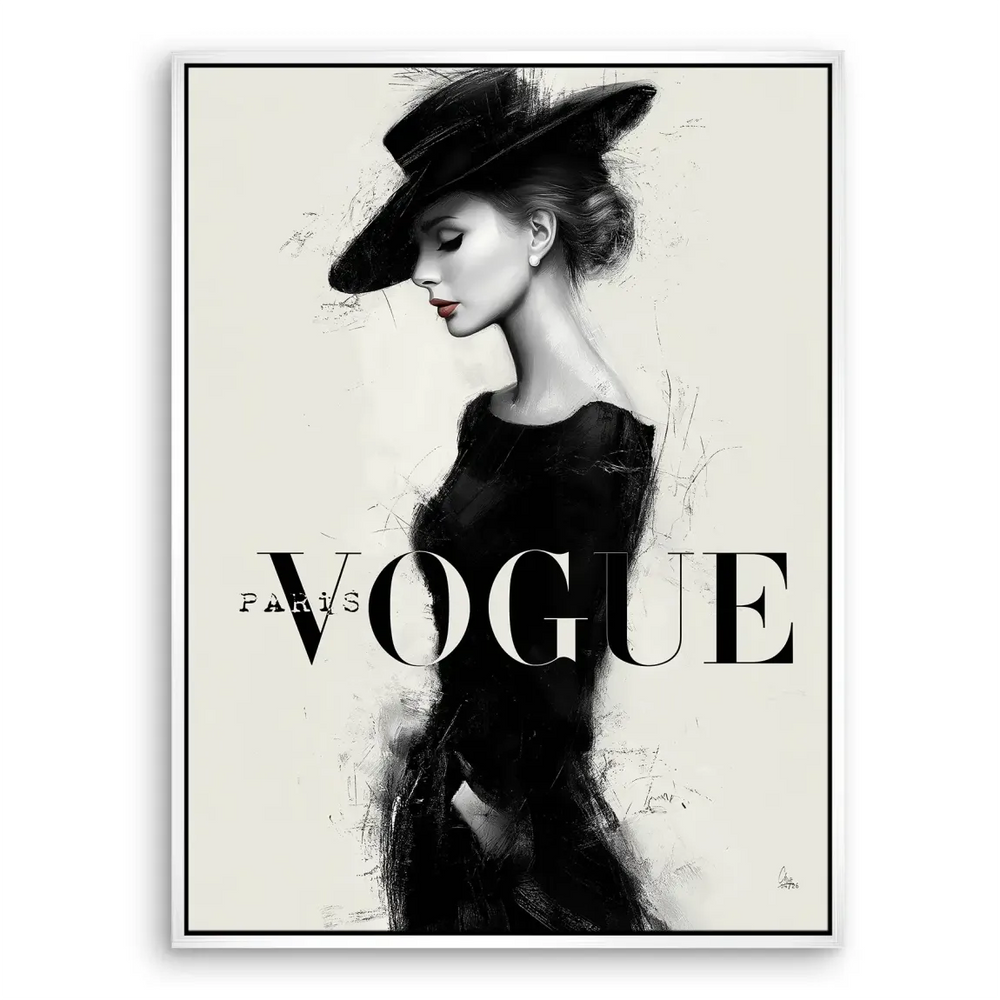 Parisian Lady Canvas Art Fashion Wall Art in Monochrome Glamour - Image 6