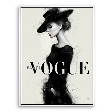 Parisian Lady Canvas Art Fashion Wall Art in Monochrome Glamour - Image 6