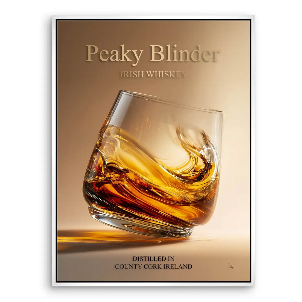 Peaky Blinder Irish Whiskey canvas print close-up detail.